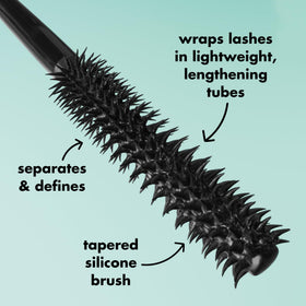 e.l.f. Lash XTNDR Mascara Deep Brown applied on model's lashes