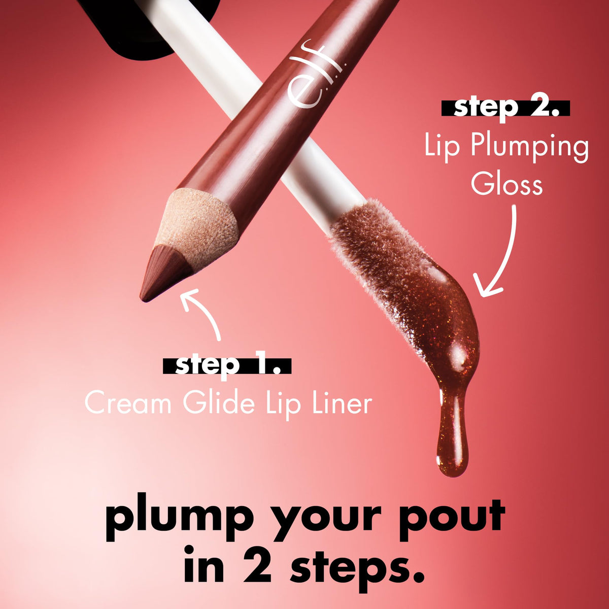 e.l.f. Lip Plumping Gloss Chocolate Glaze with other makeup products
