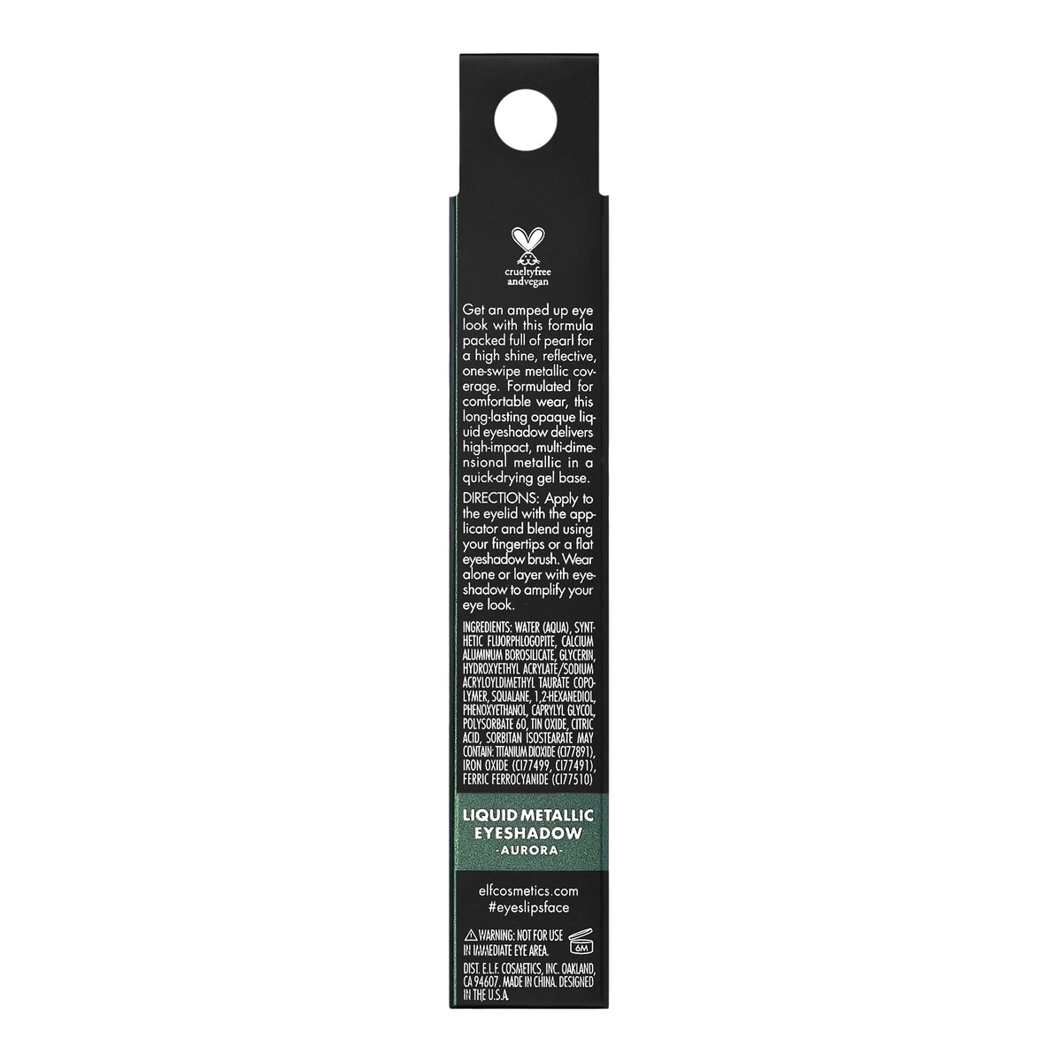 e.l.f. Liquid Metallic Eyeshadow Aurora with eye makeup brushes