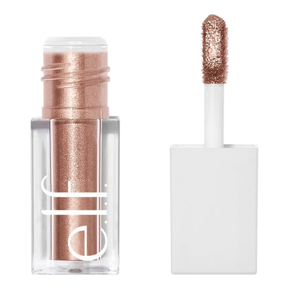 e.l.f. Liquid Metallic Eyeshadow Comet front view with rose gold shimmer