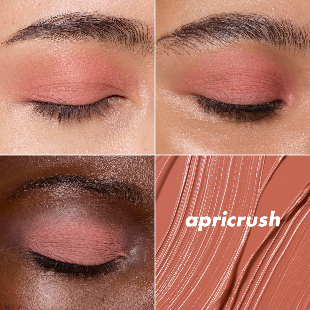 e.l.f. Liquid Velvet Eyeshadow Apricrush application on eyelids