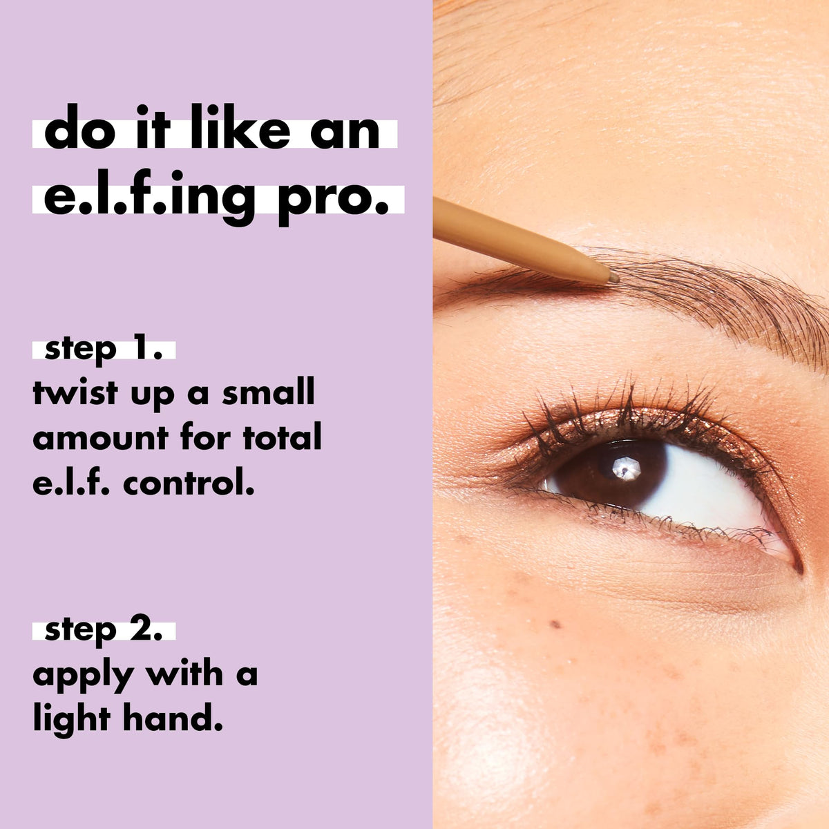e.l.f. Micro-Fine Brow Pencil Taupe applied on brows