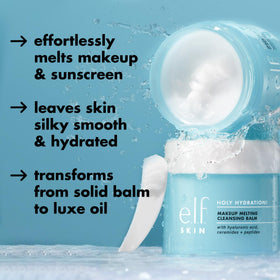 e.l.f. Mini Holy Hydration Cleansing Balm on a bathroom counter