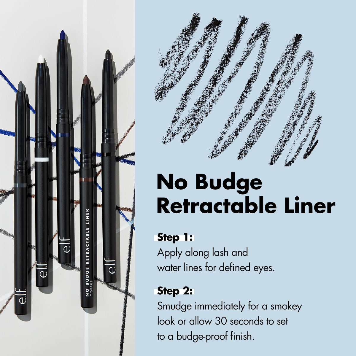 e.l.f. No Budge Retractable Eyeliner packaging
