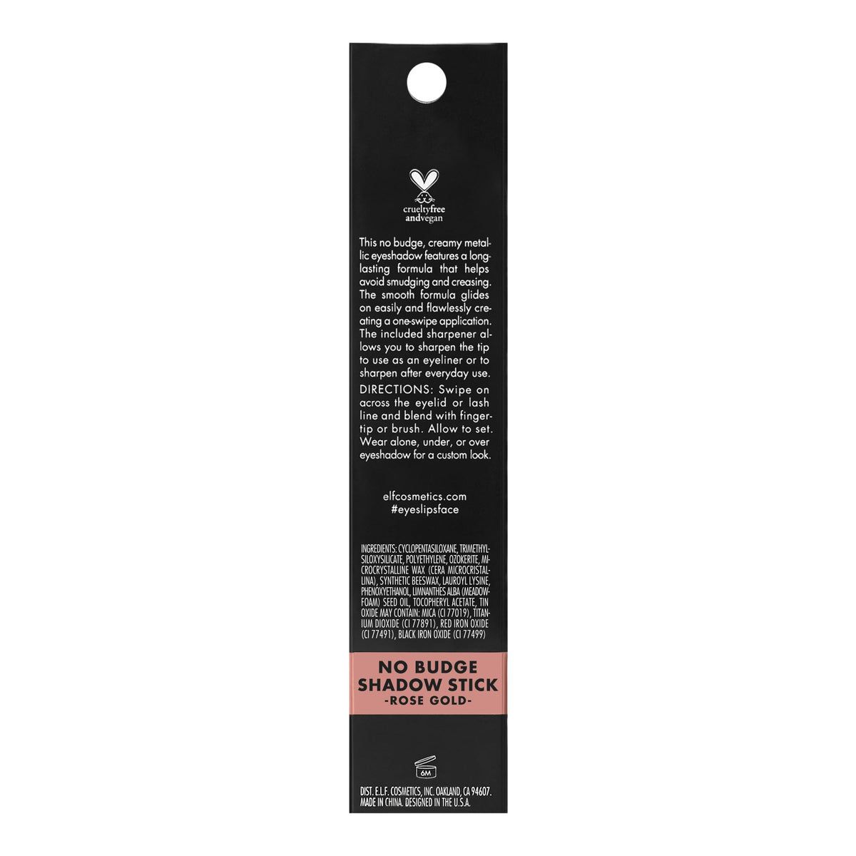 e.l.f. No Budge Shadow Stick Rose Gold packaging