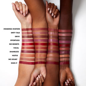 e.l.f. O Face Satin Lipstick Dirty Talk swatch on skin