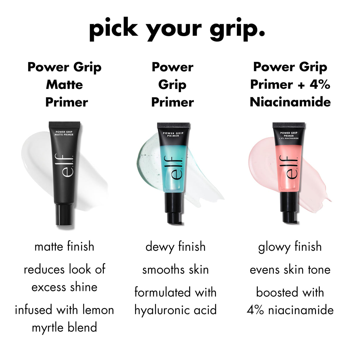 e.l.f. Power Grip Matte Primer with makeup tools