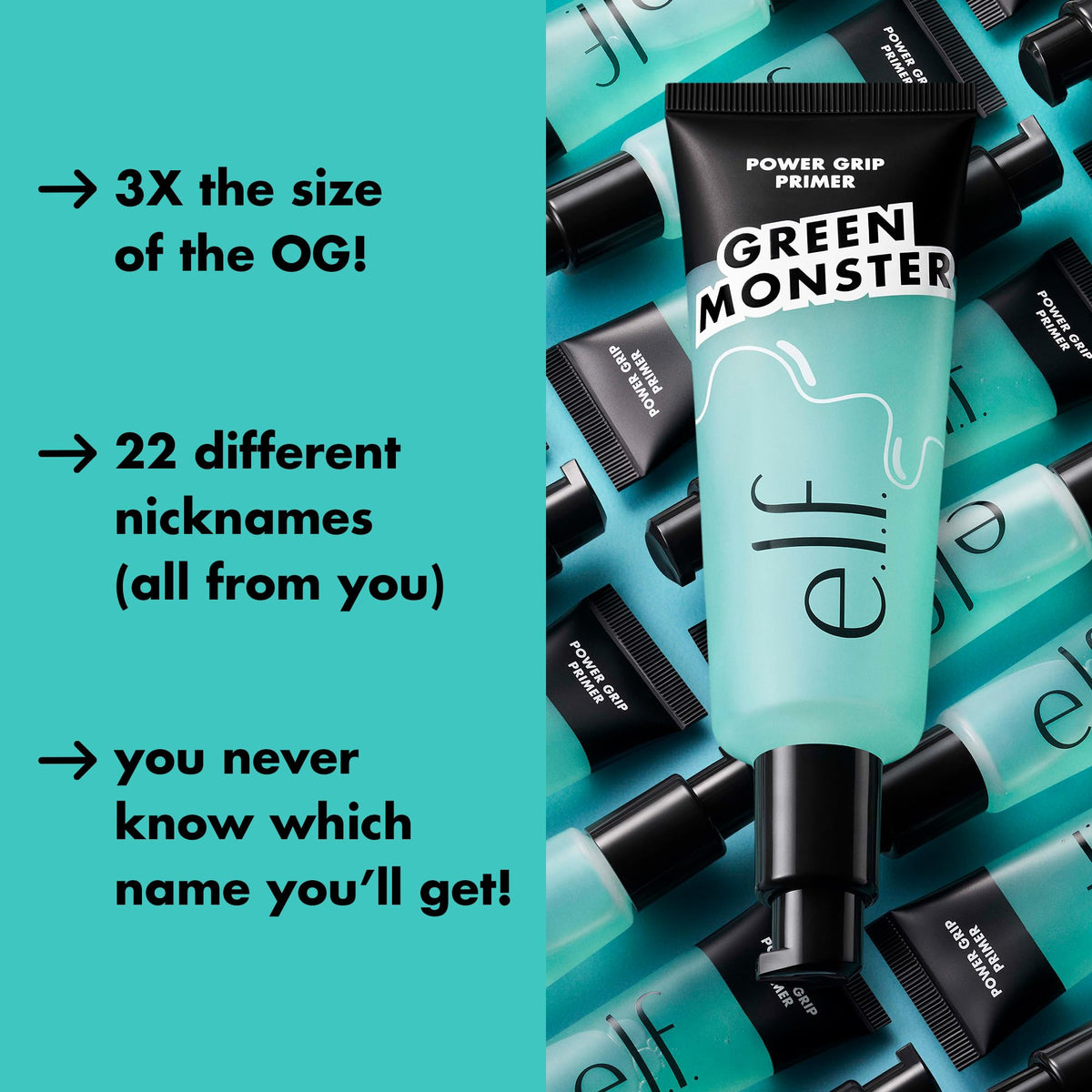e.l.f. Power Grip Primer Jumbo 2.5 oz on makeup vanity
