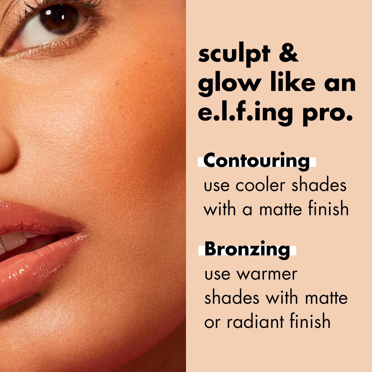 e.l.f. Primer-Infused Bronzer Tan O'Clock in makeup setup