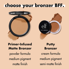 e.l.f. Primer-Infused Bronzer Tan O'Clock with other e.l.f. products