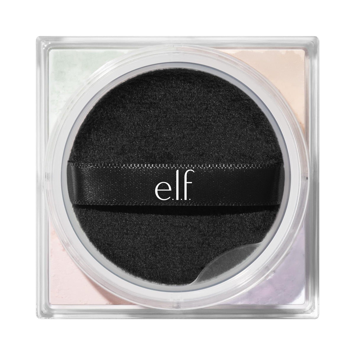 e.l.f. Set it Bright Powder Quad Fair displayed with beauty products