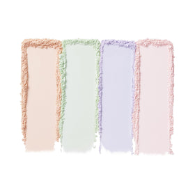 e.l.f. Set it Bright Powder Quad Fair on vanity with makeup tools