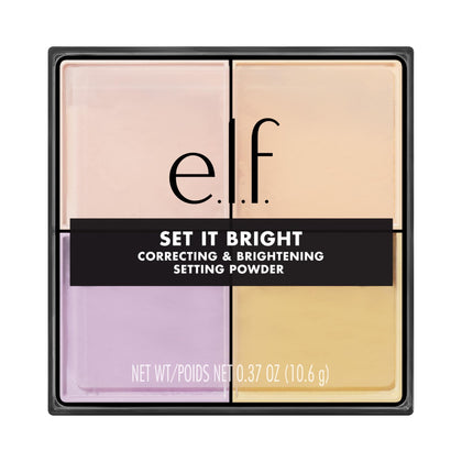 e.l.f. Set it Bright Powder Quad Medium-Tan front view