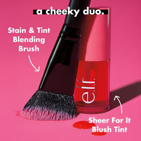e.l.f. Sheer For It Blush Tint application on lips