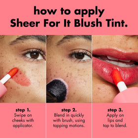e.l.f. Sheer For It Blush Tint Left On Red packaging