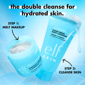 e.l.f. SKIN Clean Freak Daily Cleanser lifestyle scene on bathroom counter