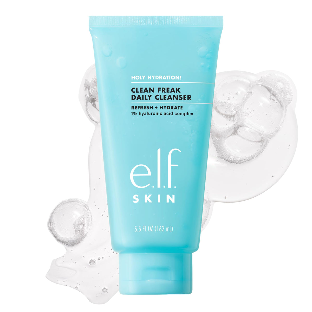 e.l.f. SKIN Holy Hydration! Clean Freak Daily Cleanser front view with packaging