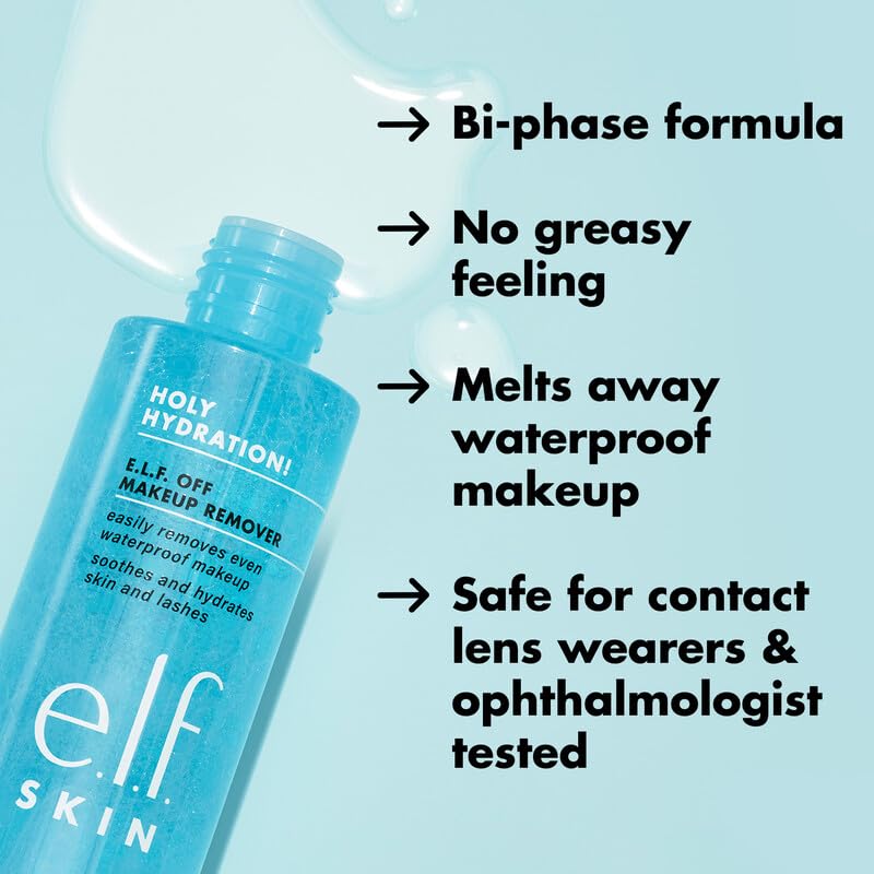 e.l.f. SKIN Holy Hydration Off Makeup Remover with makeup products