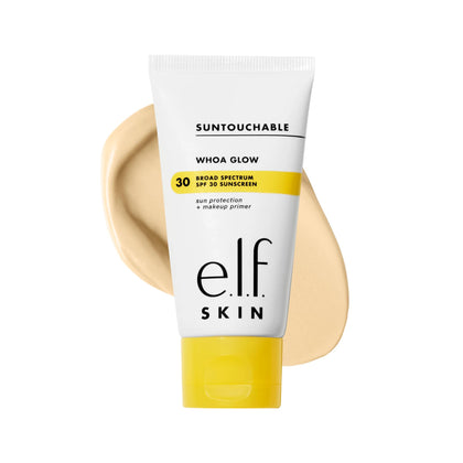 e.l.f. SKIN Suntouchable! Whoa Glow SPF 30 front view with packaging