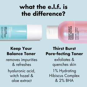 e.l.f. SKIN Thirst Burst Toner with skincare routine
