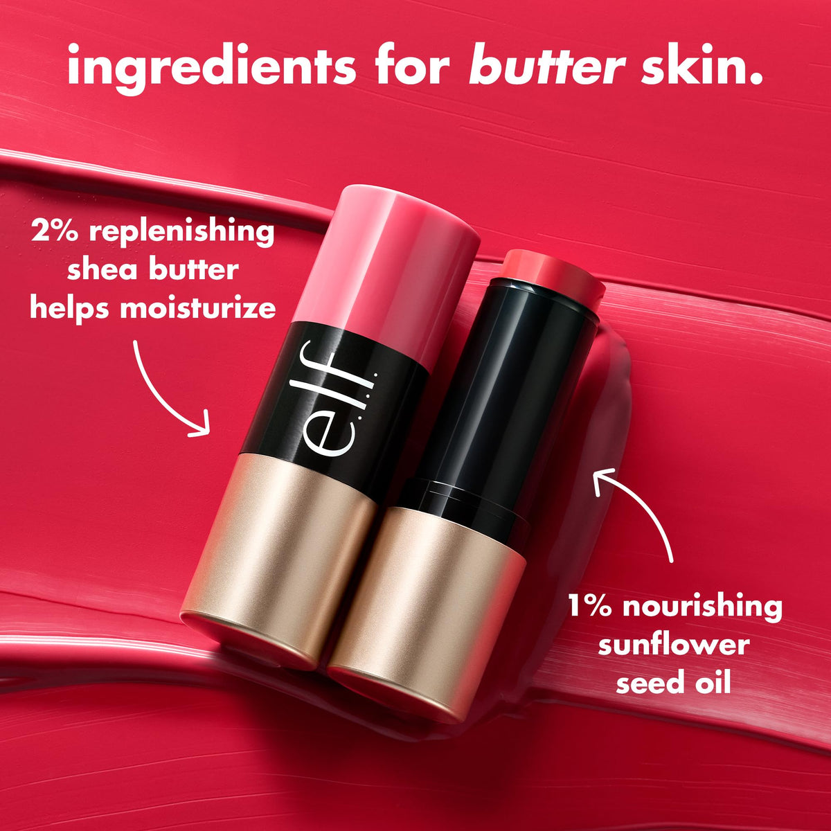 e.l.f. Soft Glam Cream Blush Stick, Pink On It application on skin