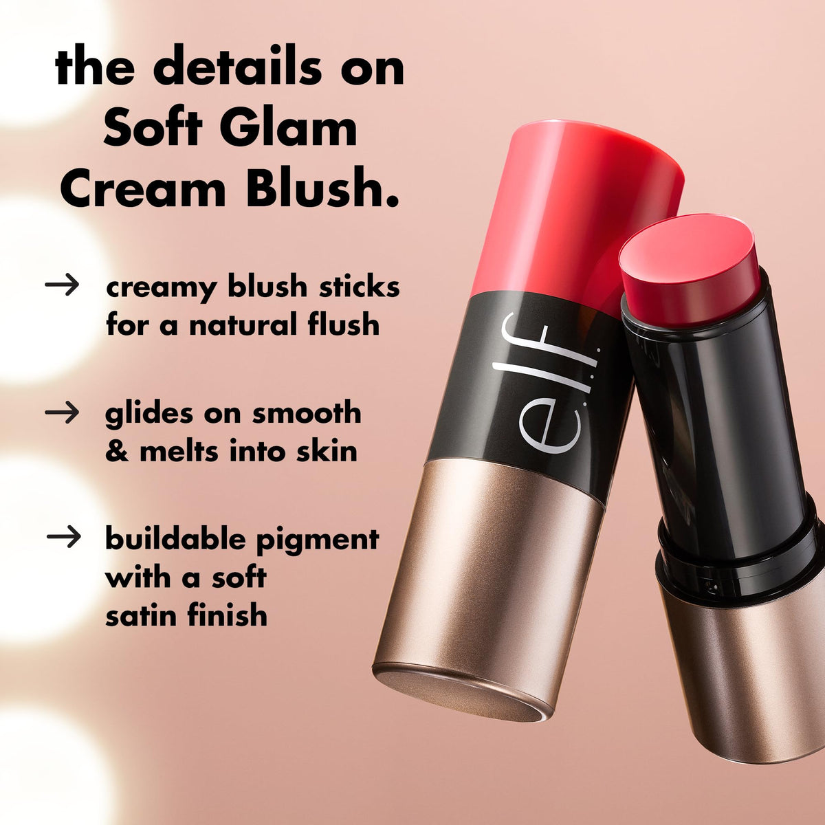 e.l.f. Soft Glam Cream Blush Stick, Pink On It twist-up design