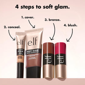 e.l.f. Soft Glam Cream Bronzer Stick Medium-Tan on a makeup table