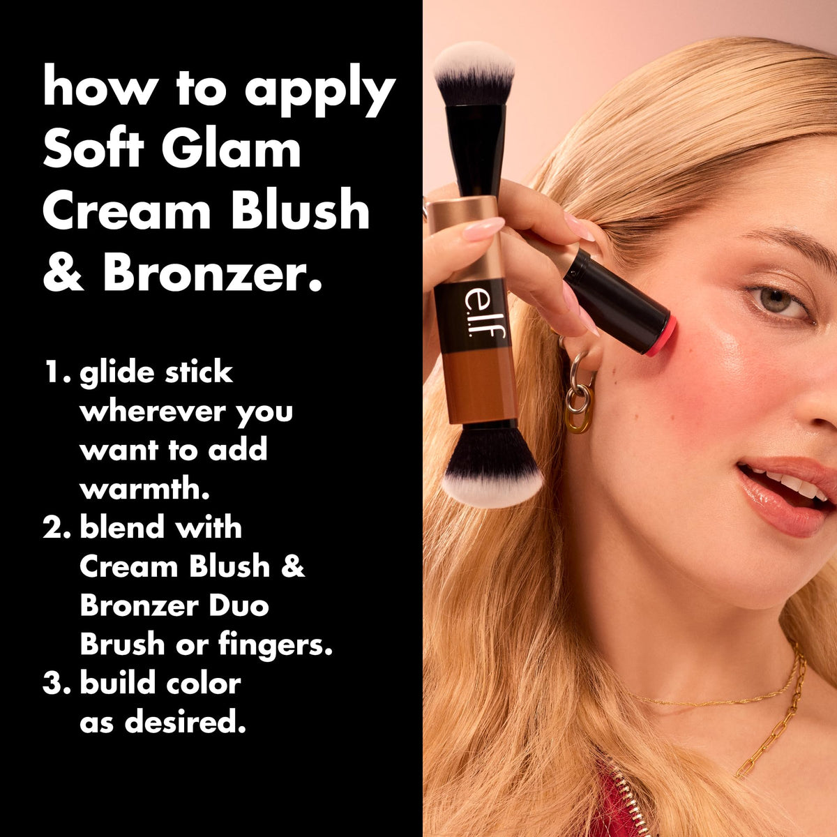 e.l.f. Soft Glam Cream Bronzer Stick Medium-Tan texture close-up