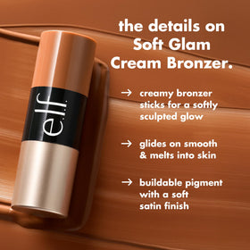 e.l.f. Soft Glam Cream Bronzer Stick Medium-Tan twist-up design