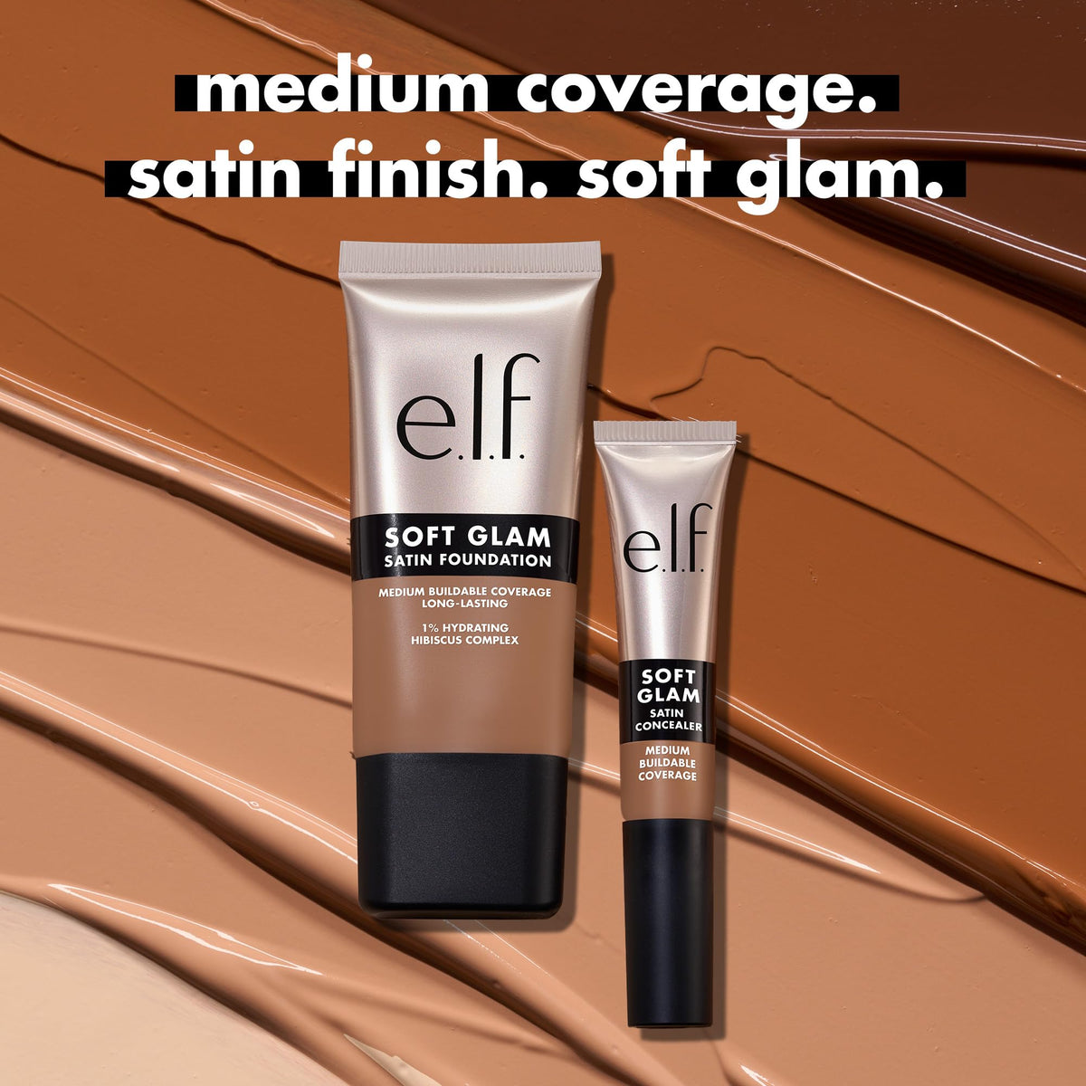 e.l.f. Soft Glam Satin Concealer 33 Medium Warm on makeup table
