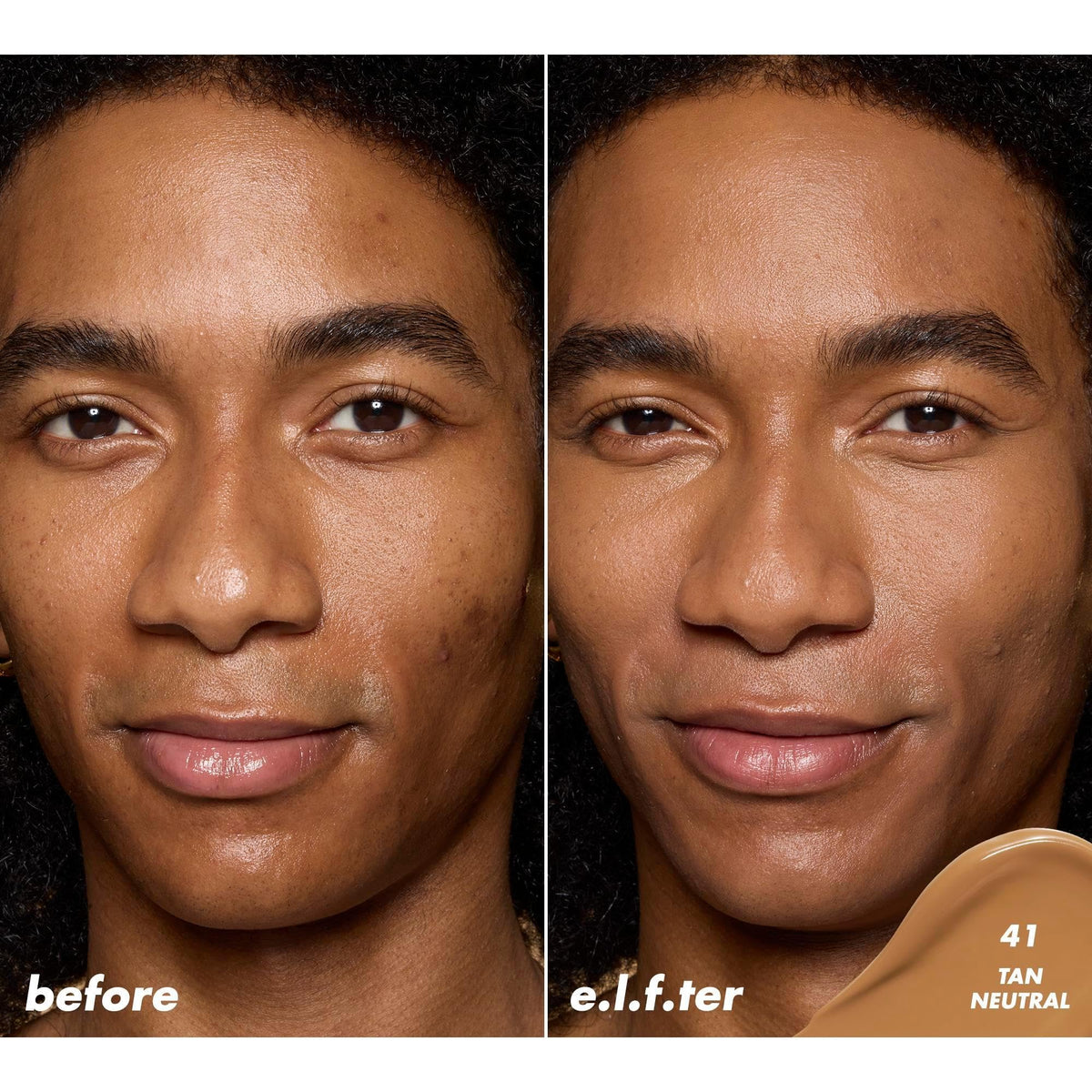 e.l.f. Soft Glam Satin Concealer 41 Tan Neutral texture on skin