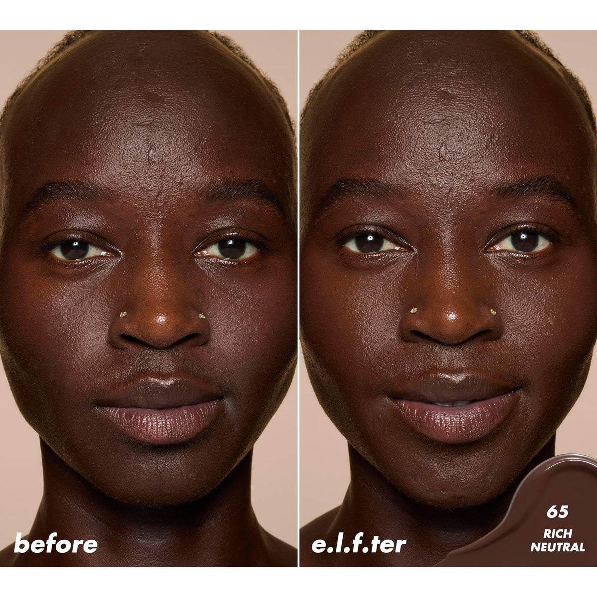 e.l.f. Soft Glam Satin Concealer application on under-eye