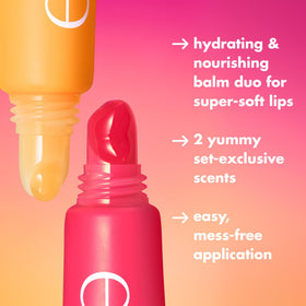 e.l.f. Squeeze Me Lip Balm Mango applied on lips