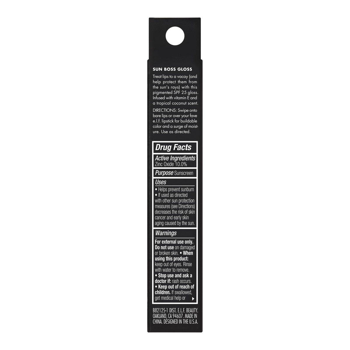 e.l.f. Sun Boss Gloss SPF 25 Peachy Kween in tropical setting