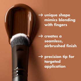 e.l.f. Tap & Blend Concealer Brush side view with wooden handle