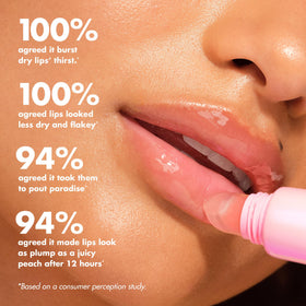 e.l.f. Thirst Burst Lip applied on lips for glossy finish