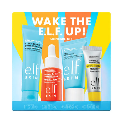 e.l.f. Wake the e.l.f. Up Skincare Kit front view with all products