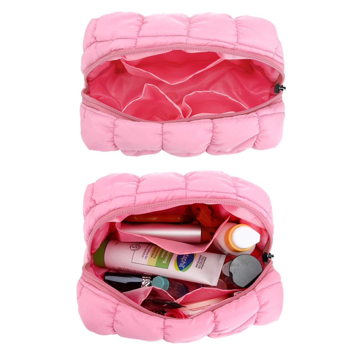 E-Tree Cute Makeup Bag close-up of quilted texture