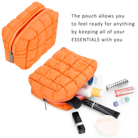 E-Tree Cute Makeup Bag lifestyle shot on a vanity with cosmetics
