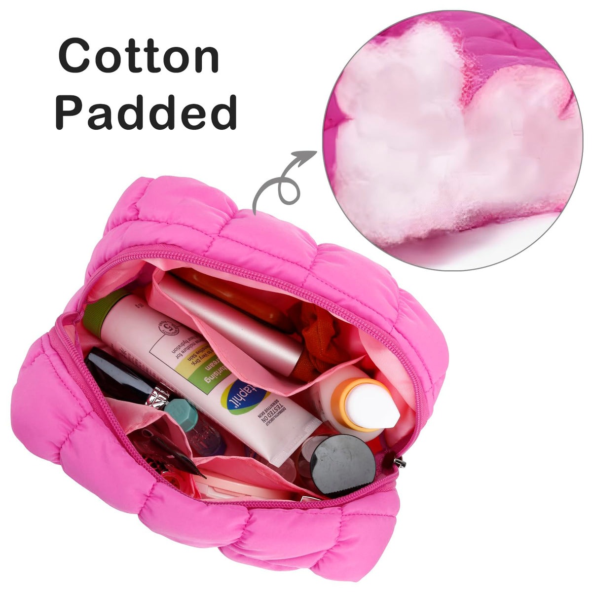 E-Tree Cute Makeup Bag open showing interior storage