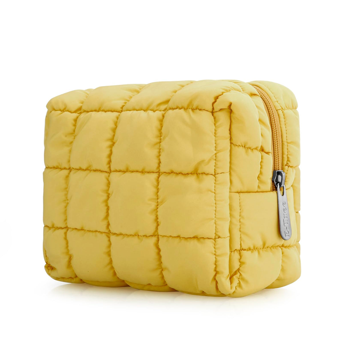 E-Tree Cute Makeup Bag yellow quilted design front view