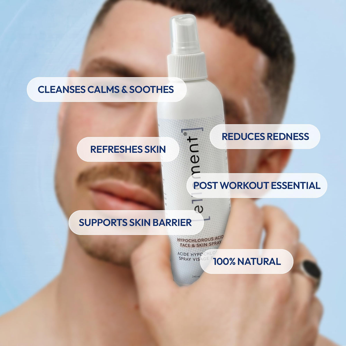 e11ement Hypochlorous Acid Spray for post-workout skin care