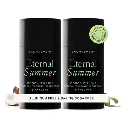 Each & Every Natural Deodorant 2 Pack Coconut & Lime front view