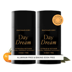 Each & Every Natural Deodorant 2 Pack front view with citrus and vetiver scent