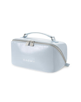 EACHY Large Capacity Travel Makeup Bag front view in blue
