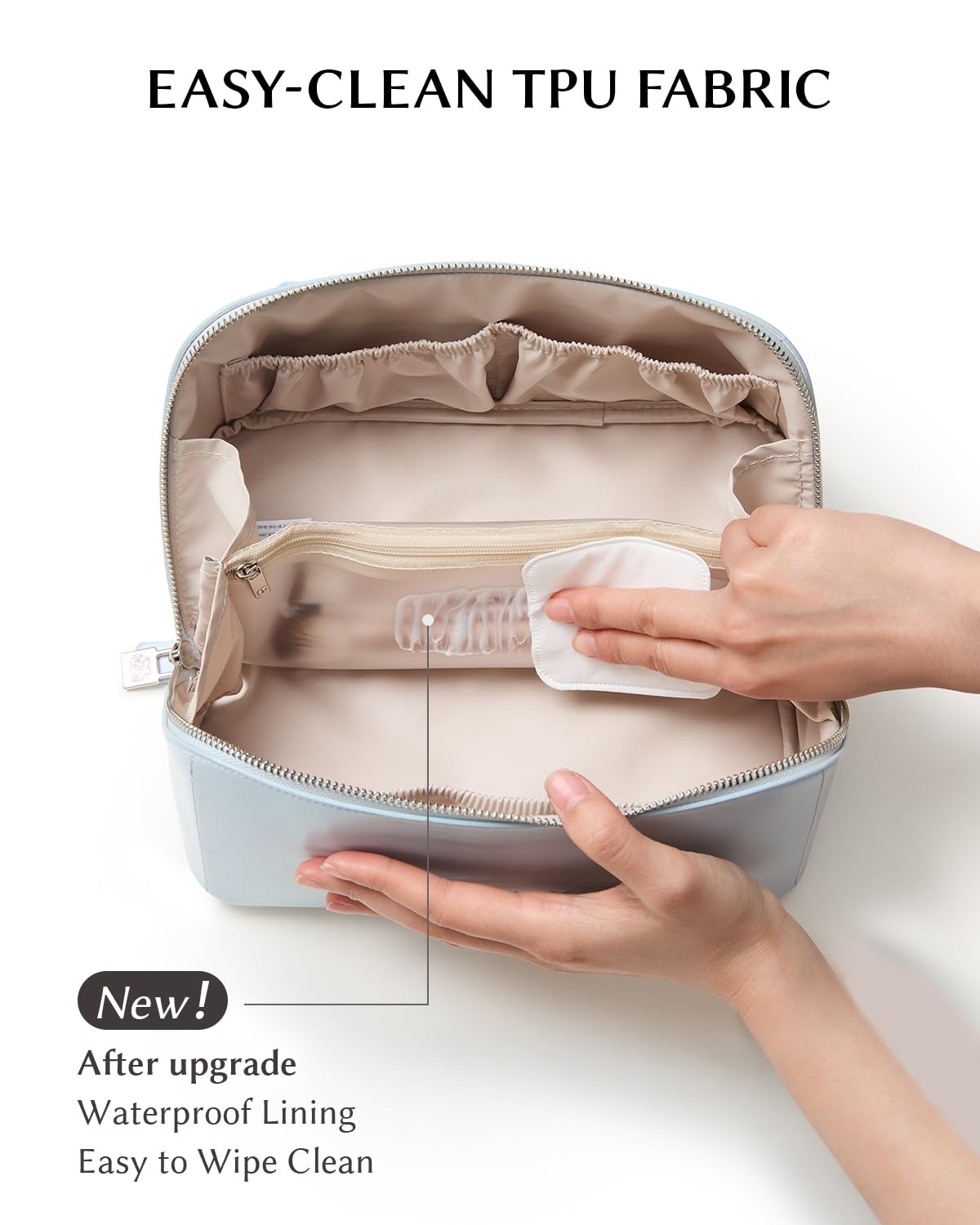 EACHY Large Capacity Travel Makeup Bag side view