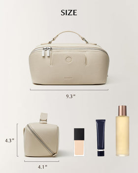 EACHY Travel Makeup Bag beige medium packaging display