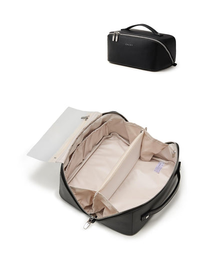EACHY Travel Makeup Bag black front view