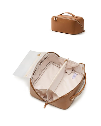 EACHY Travel Makeup Bag Desert Yellow front view