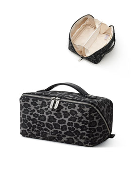 EACHY Travel Makeup Bag displayed with beauty products